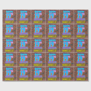 19e verjaardag: Leuk, Urban Graffiti geïnspireerd  Cadeaupapier