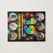 19e verjaardag: Leuke regenboog #, Aangepaste naam Legpuzzel (Horizontaal)