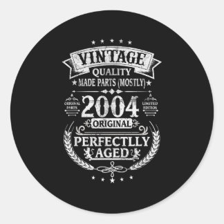  19e verjaardag Mannen van decoraties Funny 2004 B Ronde Sticker
