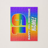 19e verjaardag — Meerkleurig regenboogpatroon "19" Legpuzzel (Verticaal)