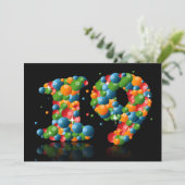 19e verjaardag, met bubbels en ballen kaart (Staand voorkant)