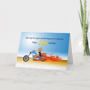 19e verjaardag met een ontstekingsmotor kaart