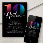 19e verjaardag Modern Kaart