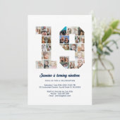 19e verjaardag nummer 19 aangepaste fotocollage kaart (Staand voorkant)