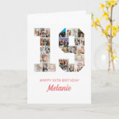 19e verjaardag nummer 19 Fotocollage gepersonalise Kaart (Gele Bloem)