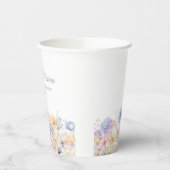 19e Verjaardag Party Waterverf Bloemen Custom Papieren Bekers (Links)