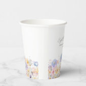 19e Verjaardag Party Waterverf Bloemen Custom Papieren Bekers (Rechts)