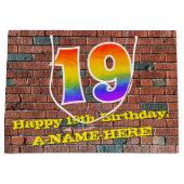 19e verjaardag: Plezier, op graffiti geïnspireerde Groot Cadeauzakje (Voorkant)