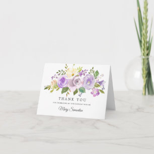 19e verjaardag Pretty Purple Rose Bloemig Bedankkaart