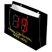 19e verjaardag: Red Digital Clock Style "19" + naa Groot Cadeauzakje (Voorkant Gekanteld)