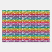 19e verjaardag regenboog strepen inpakpapier vel (Voorkant 3)