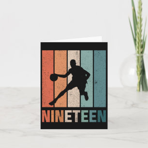 19e verjaardag Retro Basketbal liefhebbers 19 jaar Kaart