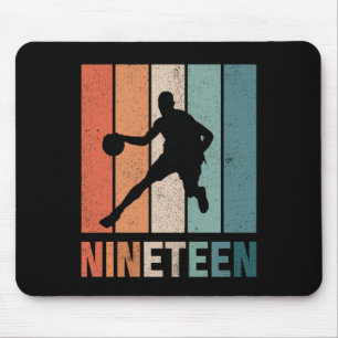 19e verjaardag Retro Basketbal liefhebbers 19 jaar Muismat