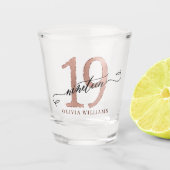 19e verjaardag Roos Gold Shot Glas (Voorkant)