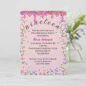 19e verjaardag Roze Ijs en Strooisel Kaart (Staand voorkant)