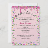 19e verjaardag roze ijsjes en strooisel kaart (Voorkant)