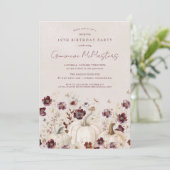 19e Verjaardag Surprise Party Pompoen Wildflower Kaart (Staand voorkant)