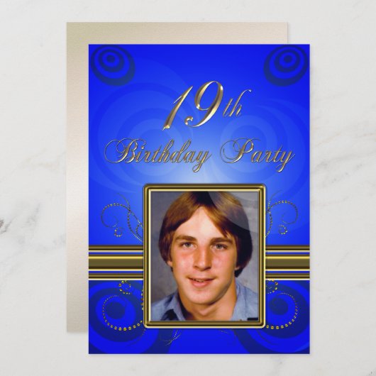 19e verjaardag Uitnodiging (Voorkant / Achterkant)