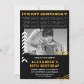 19e verjaardag uitnodigingen Mannen Fotospray verf (Voorkant)