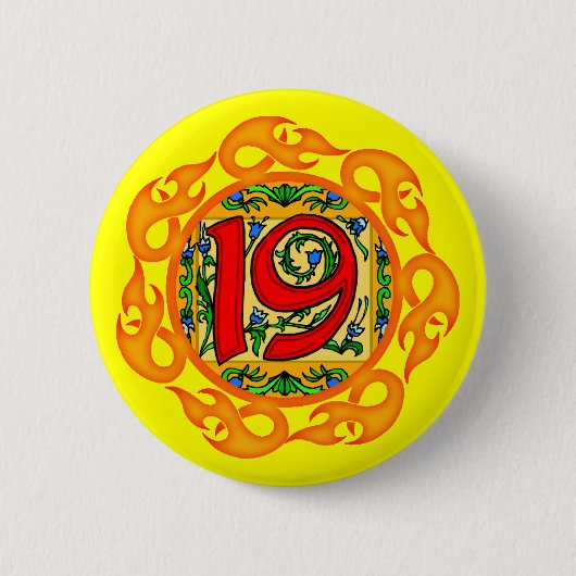 19e verjaardag van de Button van de geboorte (Voorkant)