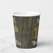 19e verjaardag van de Faux Gold & Faux Wood Papieren Bekers (Links)