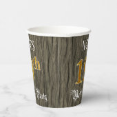 19e verjaardag van de Faux Gold & Faux Wood Papieren Bekers (Rechts)