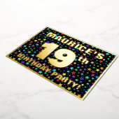 19e verjaardag van de geboorte - Fun, kleurrijk st Folie Uitnodiging (Gedraaid)