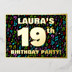 19e verjaardag van de gevechtsdag — Fun, kleurrijk Folie Uitnodiging