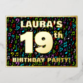 19e verjaardag van de gevechtsdag — Fun, kleurrijk Folie Uitnodiging (Voorkant)