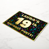 19e verjaardag van de gevechtsdag — Fun, kleurrijk Folie Uitnodiging (Gedraaid)