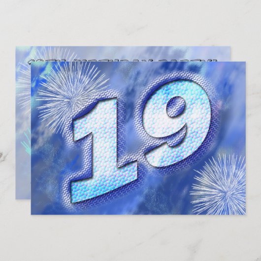 19e verjaardag van de uitnodiging (Voorkant / Achterkant)