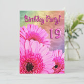 19e verjaardag van de uitnodiging van de Birthday (Staand voorkant)