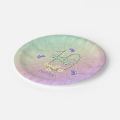 19e verjaardag van de vlinderbloemigen en wilde bl papieren bordje (Gekanteld)