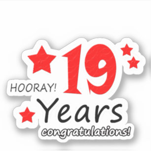 19e verjaardag van het huwelijk - 19 jaar verjaard sticker