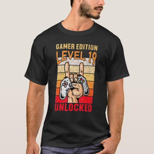 19e verjaardag Video Gamer Edition Level 19 Unlock T-shirt (Voorkant)
