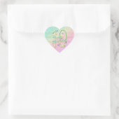 19e verjaardag Vlinders en Rainbows Heart Stick Hart Sticker (Tas)