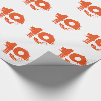 19e verjaardag voor iedereen, oranje op wit. cadeaupapier