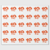 19e verjaardag voor iedereen, oranje op wit. cadeaupapier (Vlak)