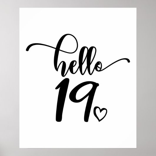 19e verjaardag Vrouwen Hallo 19 stuks 19 jaar oud Poster (Voorkant)