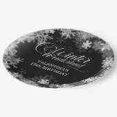 19e verjaardag Winter Wonderland Sneeuwvlok Favor Papieren Bordje (Gekanteld)