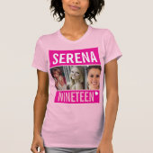 19e verjaardagsfeestdag, foto roze t-shirt (Voorkant)
