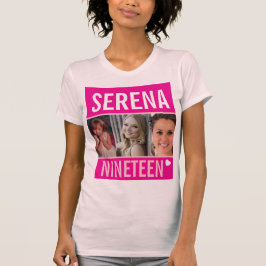 19e verjaardagsfeestdag, foto roze t-shirt