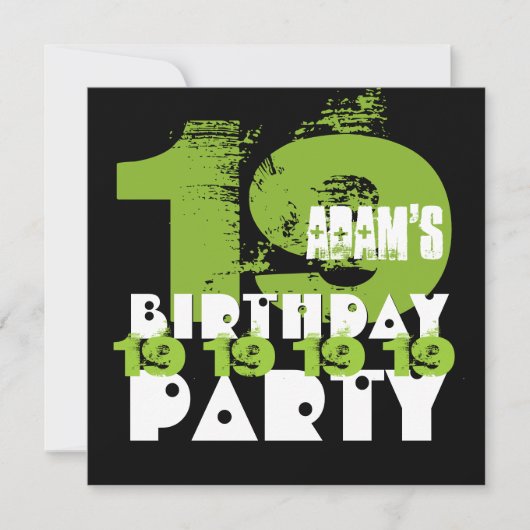 19e verjaardagsfeestje 19 jaar oude Grunge Z19A Kaart (Voorkant)