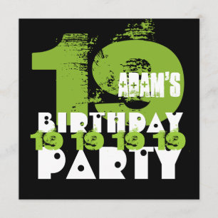 19e verjaardagsfeestje 19 jaar oude Grunge Z19A Kaart