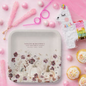 19e Verjaardagsfeestje Pompoen Wildflower Custom Papieren Bordje (Feest)