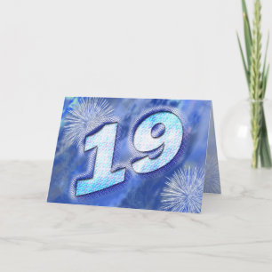 19e verjaardagskaart met vuurwerk kaart