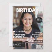 19e verjaardagsuitnodiging Girl Magazine Hoesje Kaart (Voorkant)