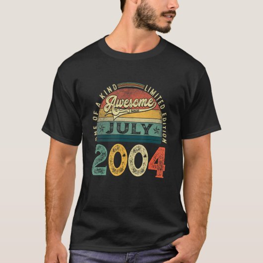 19e Verjaardagsversiering juli 2004 Mannen Vrouwen T-shirt (Voorkant)