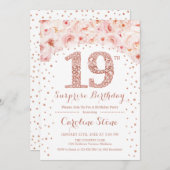 19e Verrassingsfeestje - White Rose Gold Kaart (Voorkant / Achterkant)