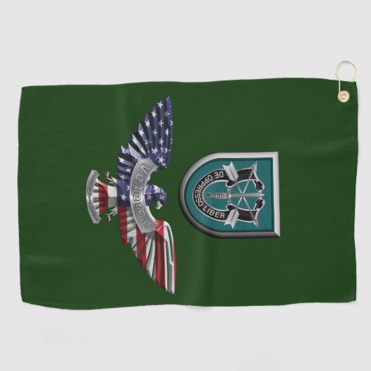 19e Veteraan Eagle, Groep speciale strijdkrachten  Golfhanddoek (Horizontaal)